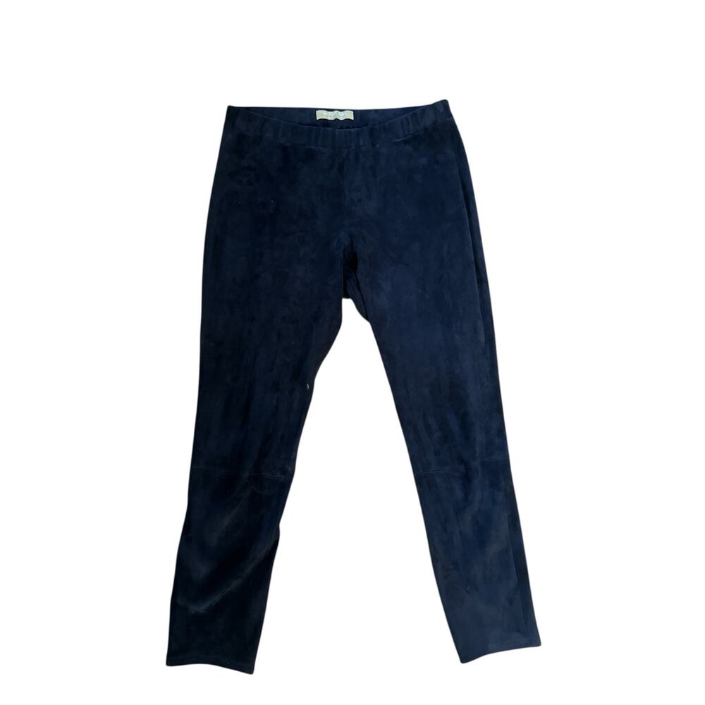 Women 6 Michael Kors 100% Genuine Leather Suede Navy Pants Leggings Pull-On